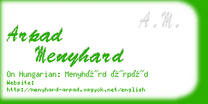 arpad menyhard business card